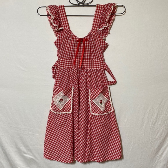 jcpenney Dresses & Skirts - Vintage JC Penny Dress Size 11 Red Gingham Ruffle Strawberry Shortcake Zip Back